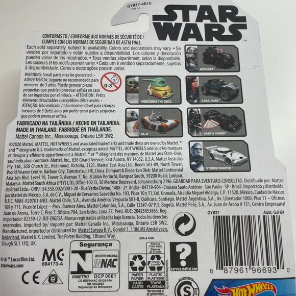 Mattel HOT WHEELS Star Wars Character Car The Mandalorian die cast metal disney - Picture 3 of 3